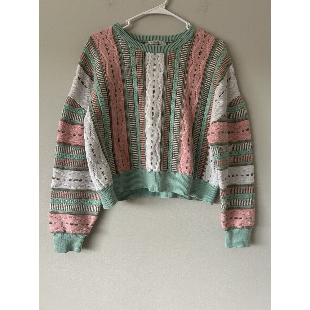 Cools Club Coogi Style Sweater Size 12 Groovy Unique Colorful Slightly Cropped